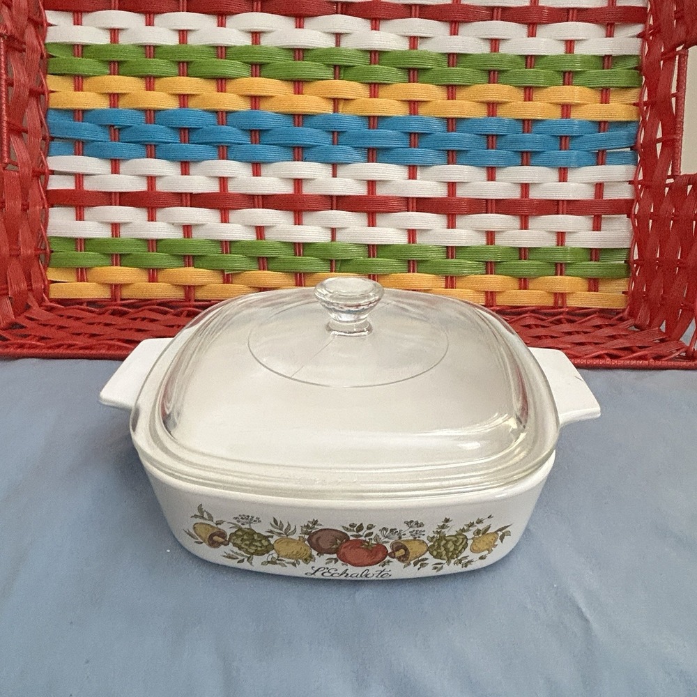 Vintage Corning Ware Spice Of Life L'Echalote Casserole A1B •& Lid • 1 Qt